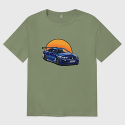 Футболка оверсайз мужская Ниссан gtr 2022, цвет: авокадо