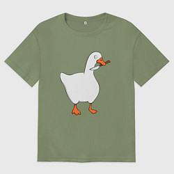 Футболка оверсайз мужская ГУСЬ С НОЖОМ МЕМ, цвет: авокадо