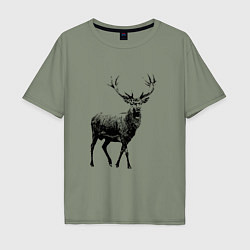 Мужская футболка оверсайз Черный олень Black Deer