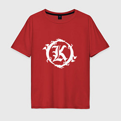 Футболка оверсайз мужская Кукрыниксы логотип, цвет: красный