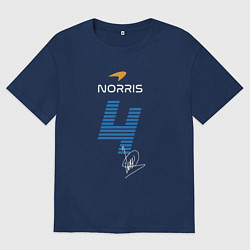 Футболка оверсайз мужская Ландо Норрис 4, цвет: тёмно-синий