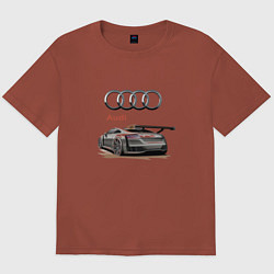 Футболка оверсайз мужская Audi Racing team, цвет: кирпичный