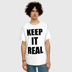 Футболка оверсайз мужская Keep it real, цвет: белый — фото 2