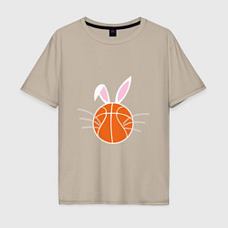 Футболка оверсайз мужская Basketball Bunny, цвет: миндальный