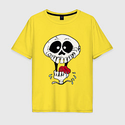 Футболка оверсайз мужская Smile Hype Skull, цвет: желтый