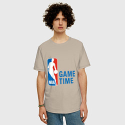 Футболка оверсайз мужская NBA Game Time, цвет: миндальный — фото 2