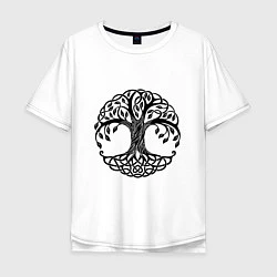 Футболка оверсайз мужская Кельтское дерево жизни, цвет: белый