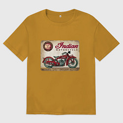 Футболка оверсайз мужская Indian motorcycle 1901, цвет: горчичный