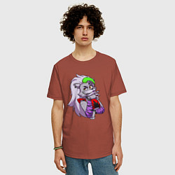 Футболка оверсайз мужская Five Nights at Freddys Security Breach - Волчица Р, цвет: кирпичный — фото 2