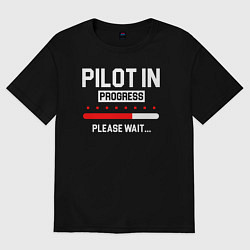 Футболка оверсайз мужская Pilot In Progress, цвет: черный