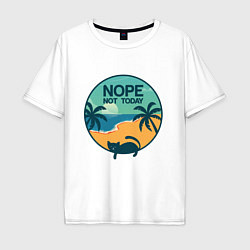 Футболка оверсайз мужская Кот Nop not today, цвет: белый