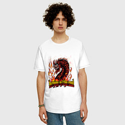 Футболка оверсайз мужская Burning in the soul, цвет: белый — фото 2