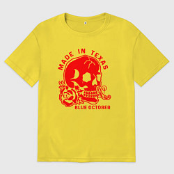 Футболка оверсайз мужская Blue october череп,, цвет: желтый