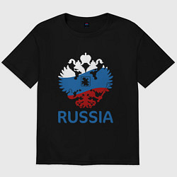 Футболка оверсайз мужская Russia, цвет: черный
