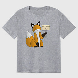 Футболка оверсайз мужская I am a stupid fox, цвет: меланж