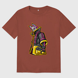 Футболка оверсайз мужская Fortnite Молнии, цвет: кирпичный