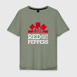 Футболка оверсайз мужская RHCP Logo Red Hot Chili Peppers Logo, цвет: авокадо