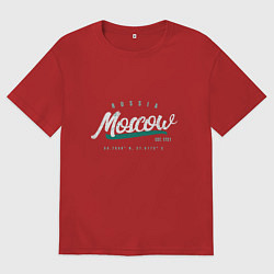 Футболка оверсайз мужская Москва Россия, цвет: красный