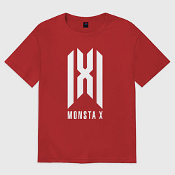 Футболка оверсайз мужская Monsta x logo, цвет: красный