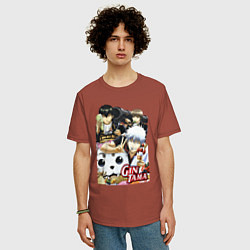 Футболка оверсайз мужская Gintoki ice cream, цвет: кирпичный — фото 2