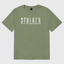 Футболка оверсайз мужская S T A L K E R - Logo, цвет: авокадо