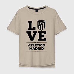 Футболка оверсайз мужская Atletico Madrid Love Классика, цвет: миндальный