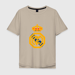 Футболка оверсайз мужская Football - Real Madrid, цвет: миндальный