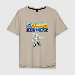 Футболка оверсайз мужская Silver Hedgehog Sonic Video Game, цвет: миндальный
