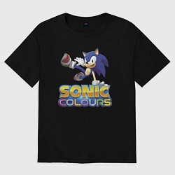 Футболка оверсайз мужская Sonic Colours Hedgehog Video game, цвет: черный