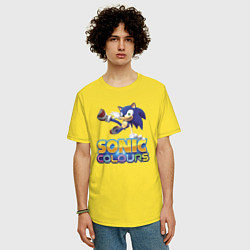 Футболка оверсайз мужская Sonic Colours Hedgehog Video game, цвет: желтый — фото 2