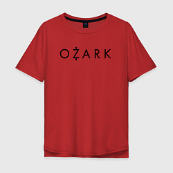 Футболка оверсайз мужская Ozark black logo, цвет: красный