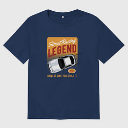 Футболка оверсайз мужская Legend Car, цвет: тёмно-синий