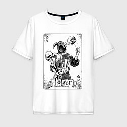 Футболка оверсайз мужская Joker Skull Card, цвет: белый
