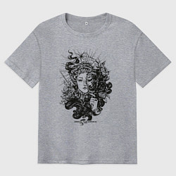 Футболка оверсайз мужская Lady Darkness Леди Тьма Готический рисунок, цвет: меланж