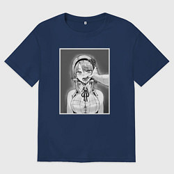 Футболка оверсайз мужская Ахегао ahegao, цвет: тёмно-синий