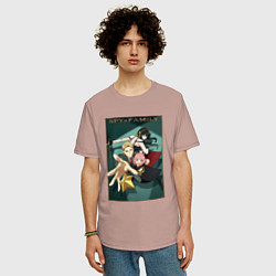 Футболка оверсайз мужская SPY X FAMILY СЕМЬЯ ШПИОНА, цвет: пыльно-розовый — фото 2