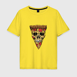 Футболка оверсайз мужская Pizza - Skull, цвет: желтый