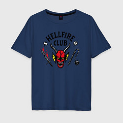 Футболка оверсайз мужская Hellfire Club Stranger Things 4, цвет: тёмно-синий