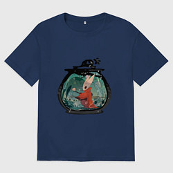 Футболка оверсайз мужская Хорнет и ткачи, цвет: тёмно-синий