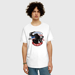 Футболка оверсайз мужская Американский орел USA, цвет: белый — фото 2
