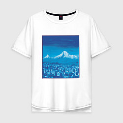Футболка оверсайз мужская Гора Арарат Пейзаж Mount Ararat Landscape Масис, цвет: белый