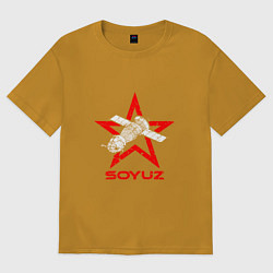 Футболка оверсайз мужская Soyuz - Space, цвет: горчичный