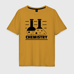 Футболка оверсайз мужская CHEMISTRY химия, цвет: горчичный