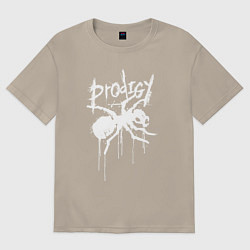 Футболка оверсайз мужская Draw white logo - Ant, цвет: миндальный