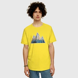 Футболка оверсайз мужская Деревянные горы, цвет: желтый — фото 2