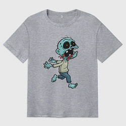 Футболка оверсайз мужская Бегущий Зомби, цвет: меланж