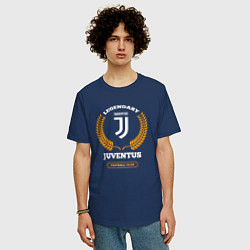 Футболка оверсайз мужская Лого Juventus и надпись Legendary Football Club, цвет: тёмно-синий — фото 2
