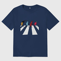 Футболка оверсайз мужская Жуки на переходе, цвет: тёмно-синий