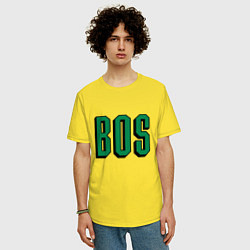 Футболка оверсайз мужская BOS - Boston, цвет: желтый — фото 2
