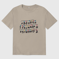 Футболка оверсайз мужская STRANGER THINGS ALPHABET, цвет: миндальный